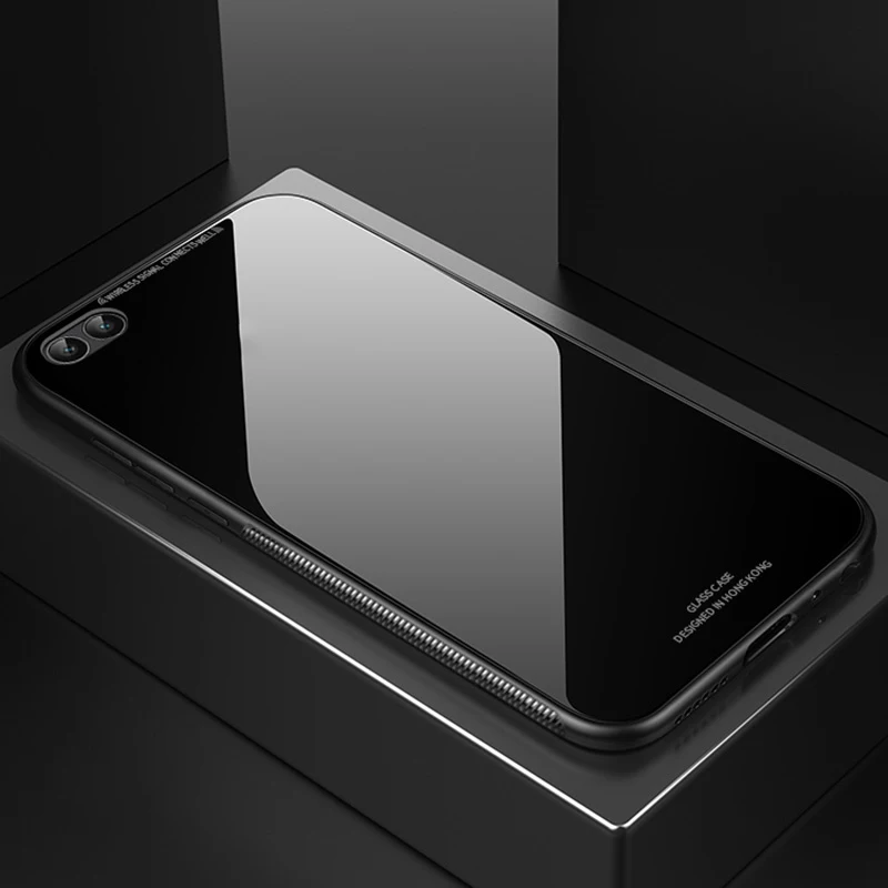 Для Huawei Y5 Lite 2018 чехол Роскошный Глянцевый закаленное стекло мягкая силиконовая