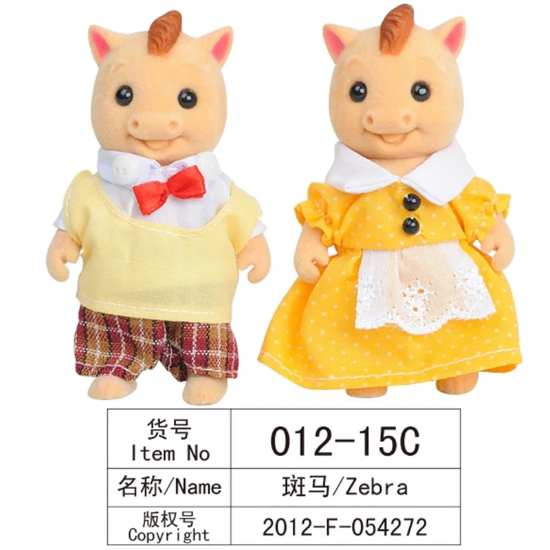 1: 12 совместимых Sylvanianed семьи Кукольный домик пушистый животный рисунок семейный