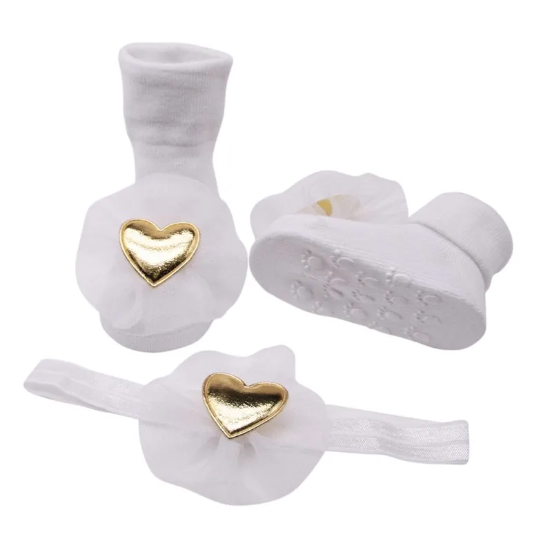 1 пара детских носков + лента для волос весенние хлопковые носки новорожденных