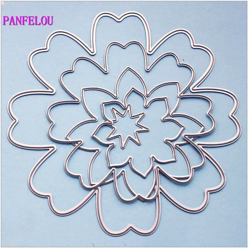 PANFELOU металлическое ремесло великолепные большие цветочные бумажные высекальные