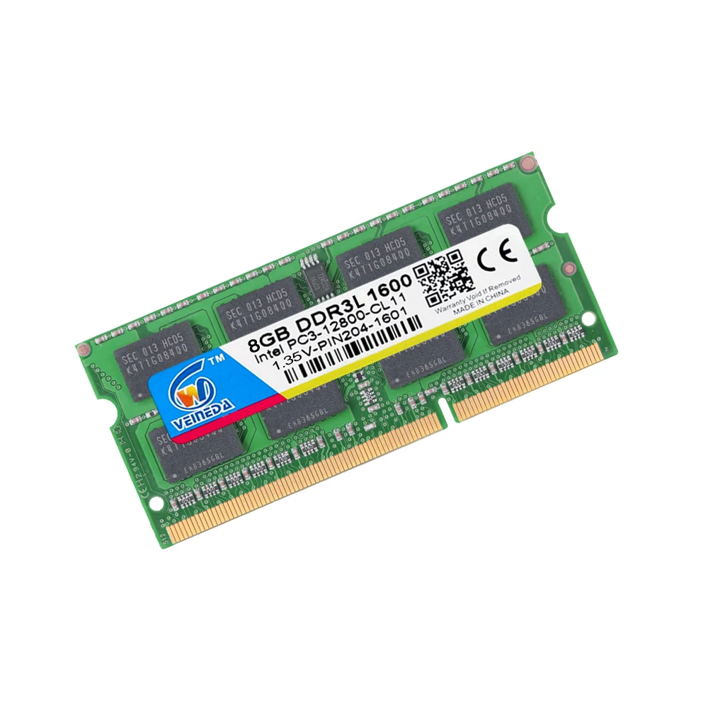 veineda laptop ram ddr3l 8gb 1333 ram memoria ddr3l 1333mhz for intel amd sodimm ddr3l 8gb pc3 12800 204pin free global shipping