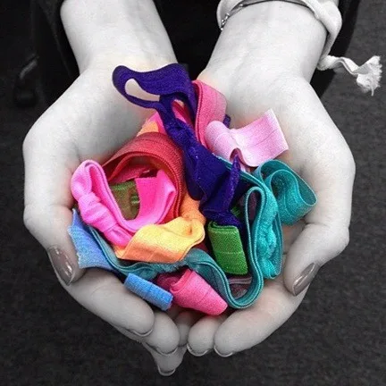 200 шт./лот оптовая продажа Карамельный цвет хвост держатели ленты Резинки/волос