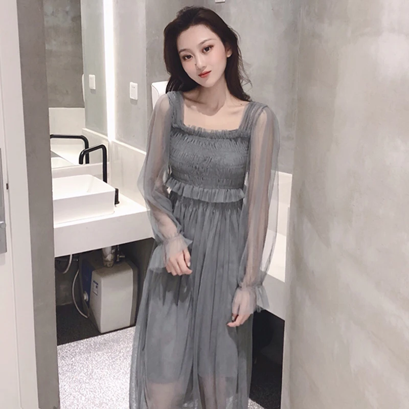 Модные новые весенние шикарные женские платья однотонные трапециевидные