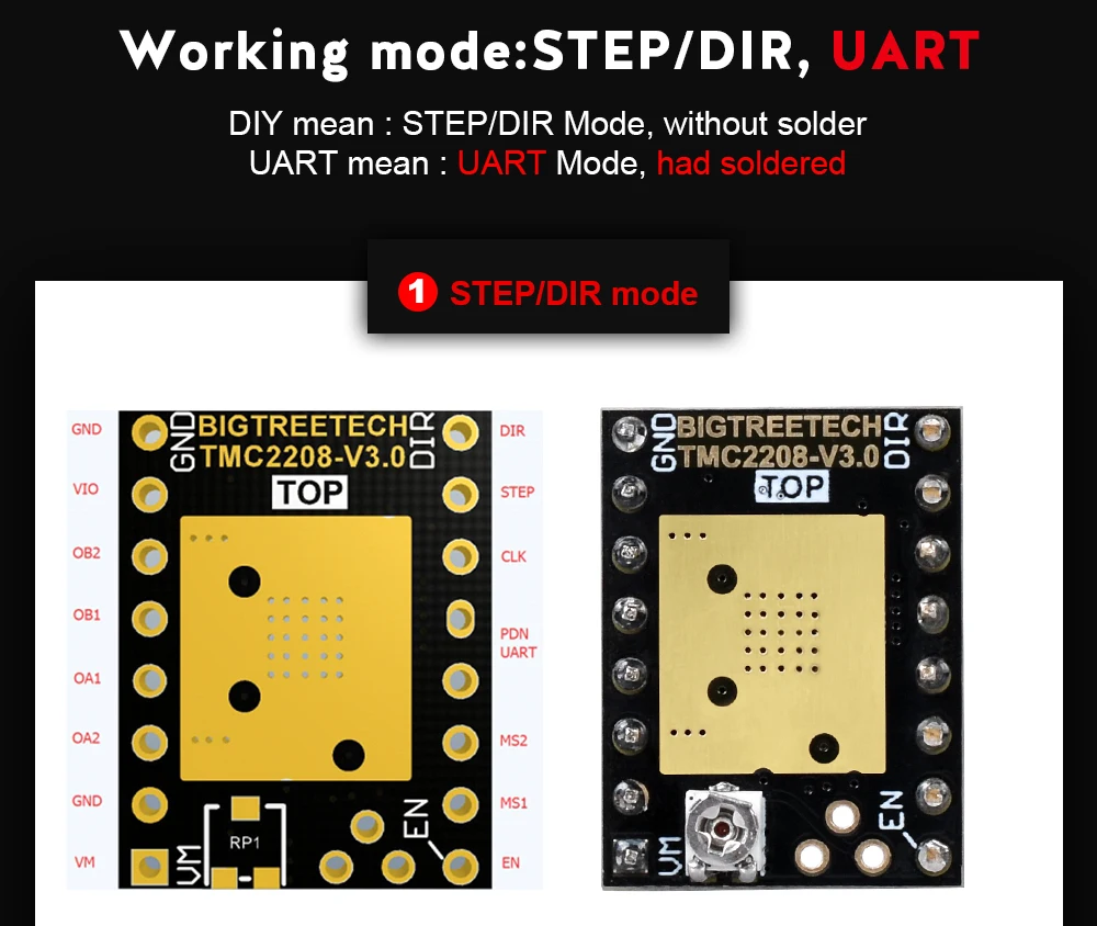 3d принтер шаговый двигатель 5 шт. TMC2208 v3.0 двигатель UART режим шаговый драйвер модуль TMC 2208 инструменты stepstick запчасти