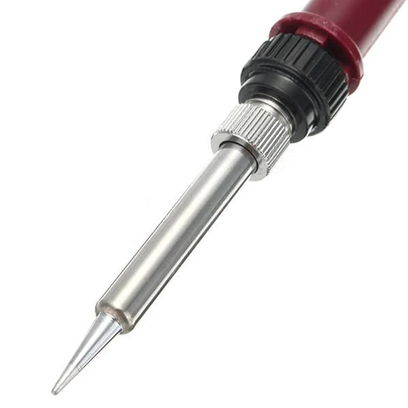 

Brand New 936H 80W 220V LCD Digital Thermostat Adjustable Lead Free Electric Soldering Iron Mini Soldering Station EU Plug(Red)