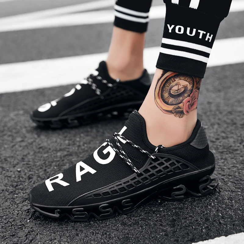 2019 New Casual Men Shoes Trainers Walking Summer Comfortale Fashion Mash Light Big Size 13 47 Black | Обувь