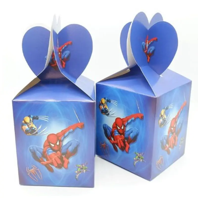 6pcs candy box 20 шт./партия на тему Человека-паука вечерние подарочные сумки вечерние украшения пластиковый пакет для конфет Loot сумка для детей праздничные вечерние поставки - Цвет: 6pcs candy box