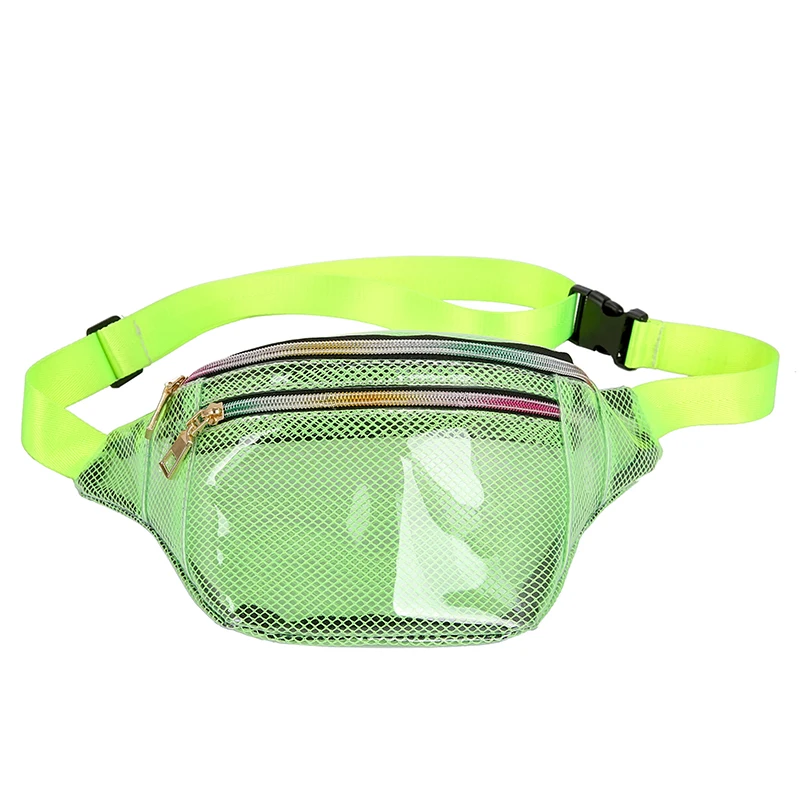 

New Style Fashion Women Waist Packs PVC Grid Style Waist Bag Fanny Pack Bum Bag Travel Purse Waist Zipper Solid Bag Fashion 2019