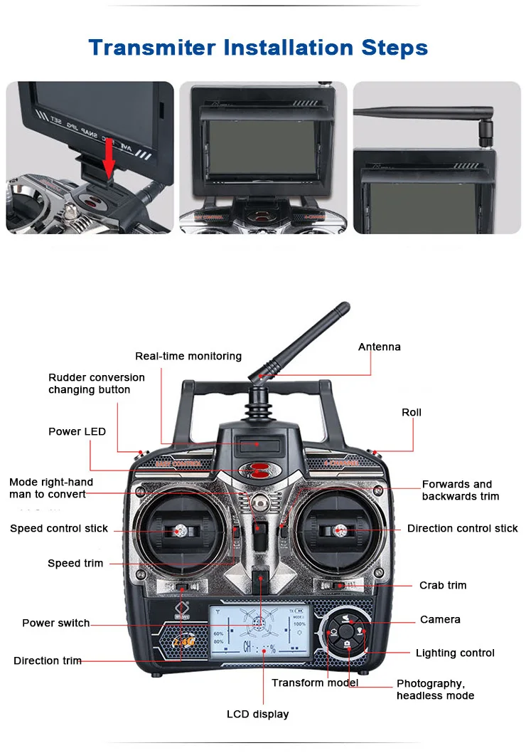 WLtoys V666N FPV 6 осевой гироскоп НЛО барометр набор высокий Радиоуправляемый Дрон с