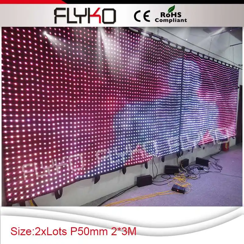 Flykostage P50MM 2X3M сценический эффект фон светодиодный видео экран занавеска