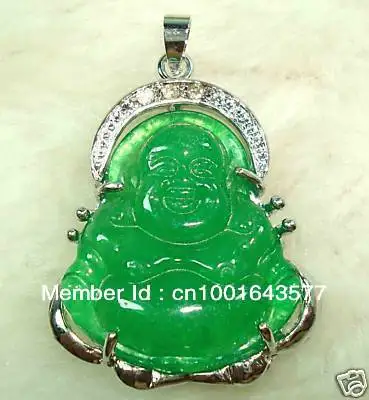 Зеленое ожерелье с подвеской Будды из натурального нефрита|buddha pendant|necklace stone