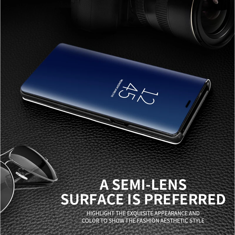 Clear View Mirror Smart Case For Huawei P20 Mate 10 9 Full Cover Stand P10 plus P9 P8 lite Shockproof Coque | Мобильные телефоны и