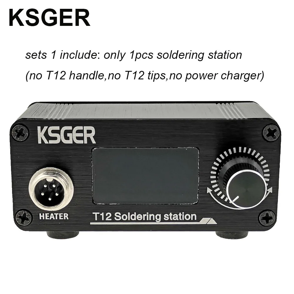 Sets 1 KSGER T12 паяльная станция мини STM32 V2.1S DIY OLED контроллер FX9501 ручка алюминиевый сплав чехол T12 наконечники железа нержавеющая сталь - Цвет: Sets 1