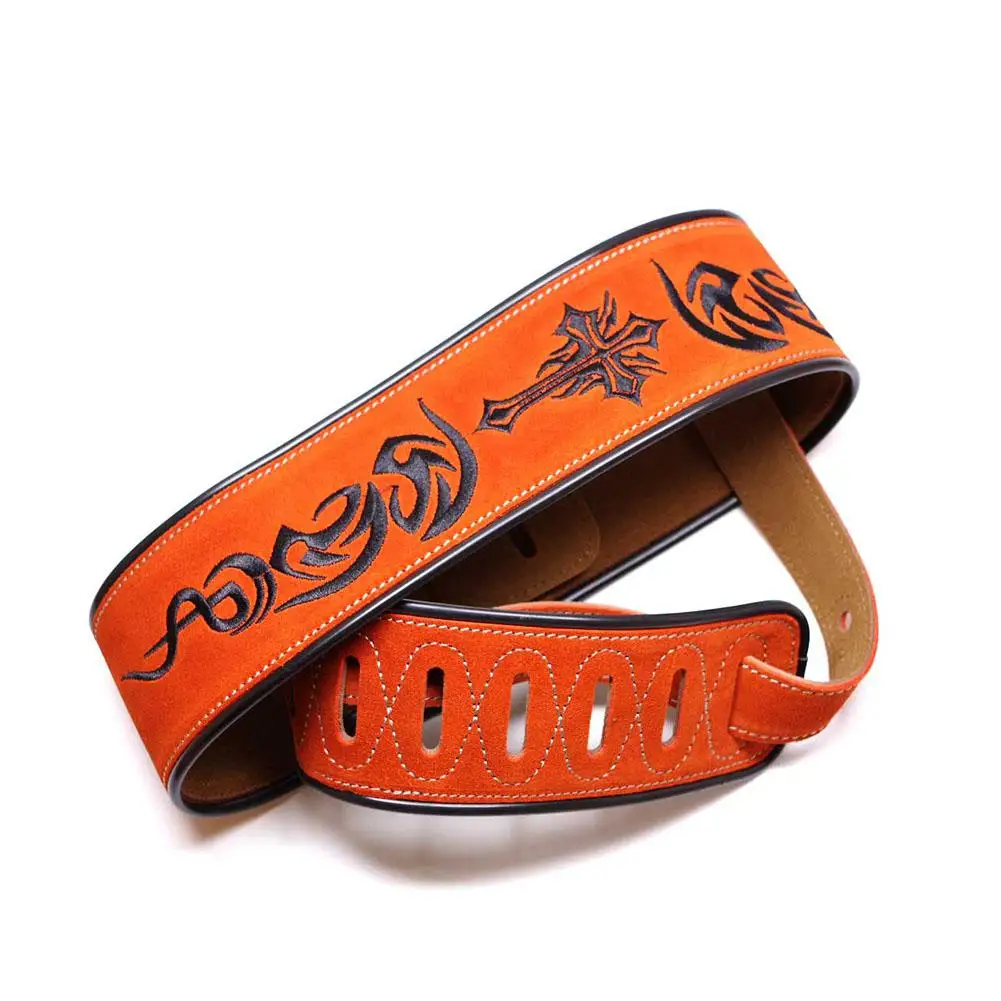 Натуральная коровья кожа матовый Мягкий регулируемый ремень для гитары