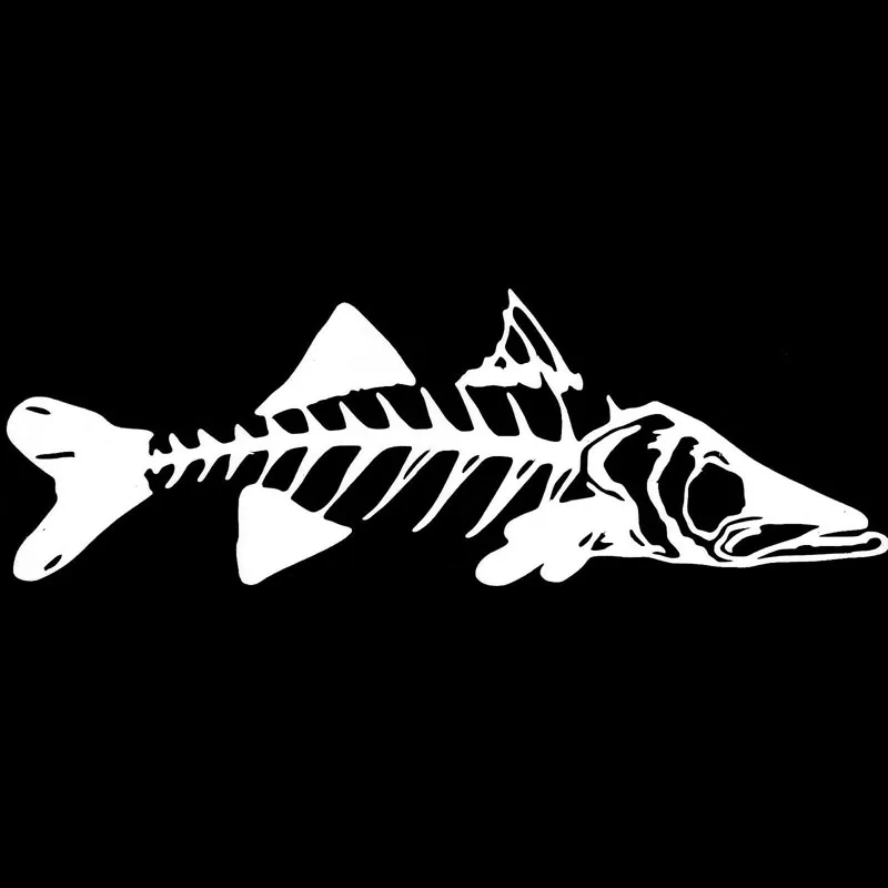 

15.2*5.2CM Fish Skeleton Cartoon Animal Reflective Vinyl Decals Personality Car Styling Decorative Stickers C6-0635