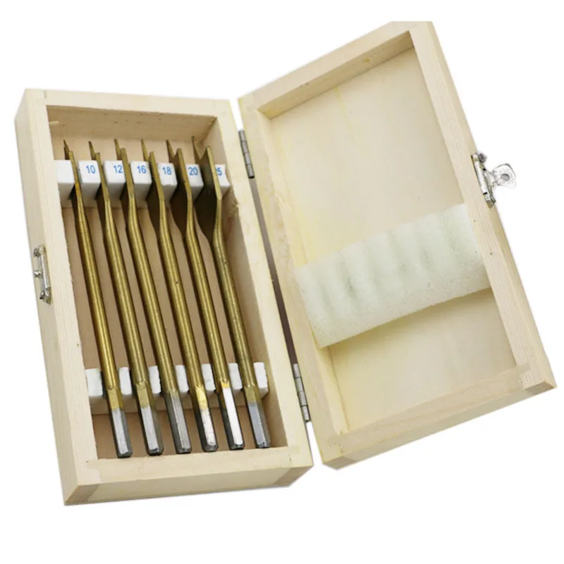 6 шт./компл. титановое покрытие с шестигранным хвостовиком Лопата плоское сверло