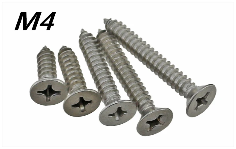 

50pcs M4*9.5/13/16/19/22/25/30/32/35/38/40/45/55/60mm stainless steel cross flat head self-drilling screw self-tapping screw