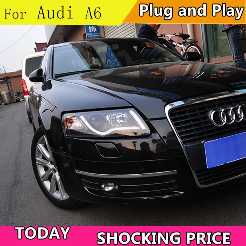 Doxa автомобильный стайлинг фары в сборе 1999 2004 для AUDI A6 douleu Angel Eye светодиодный DRL