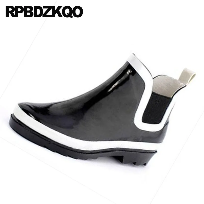 Размера плюс повседневные недорогие ботинки Челси Водонепроницаемый короткая