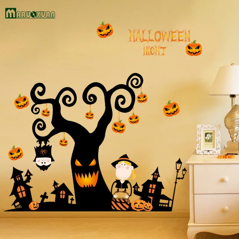 Explosion Models Halloween Stickers Glass Wall Shop Window Decorative Removable Pumpkin | Дом и сад