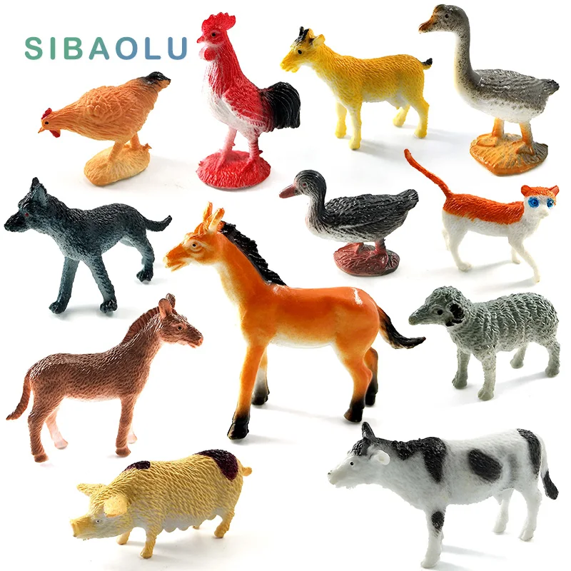 Миниатюрная модель животного для фермы лошадь кошка собака корова свинья курица