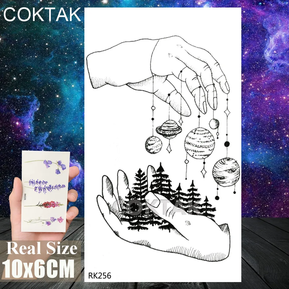 Временная тату наклейка Beauty Galaxy Girl искусственная Геометрическая водостойкая