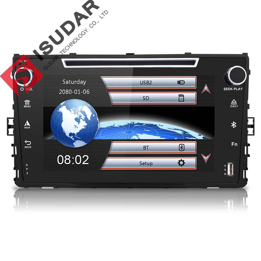 Isudar автомобильный мультимедийный плеер 1 Din для автомобиля dvd 8 дюймов нового
