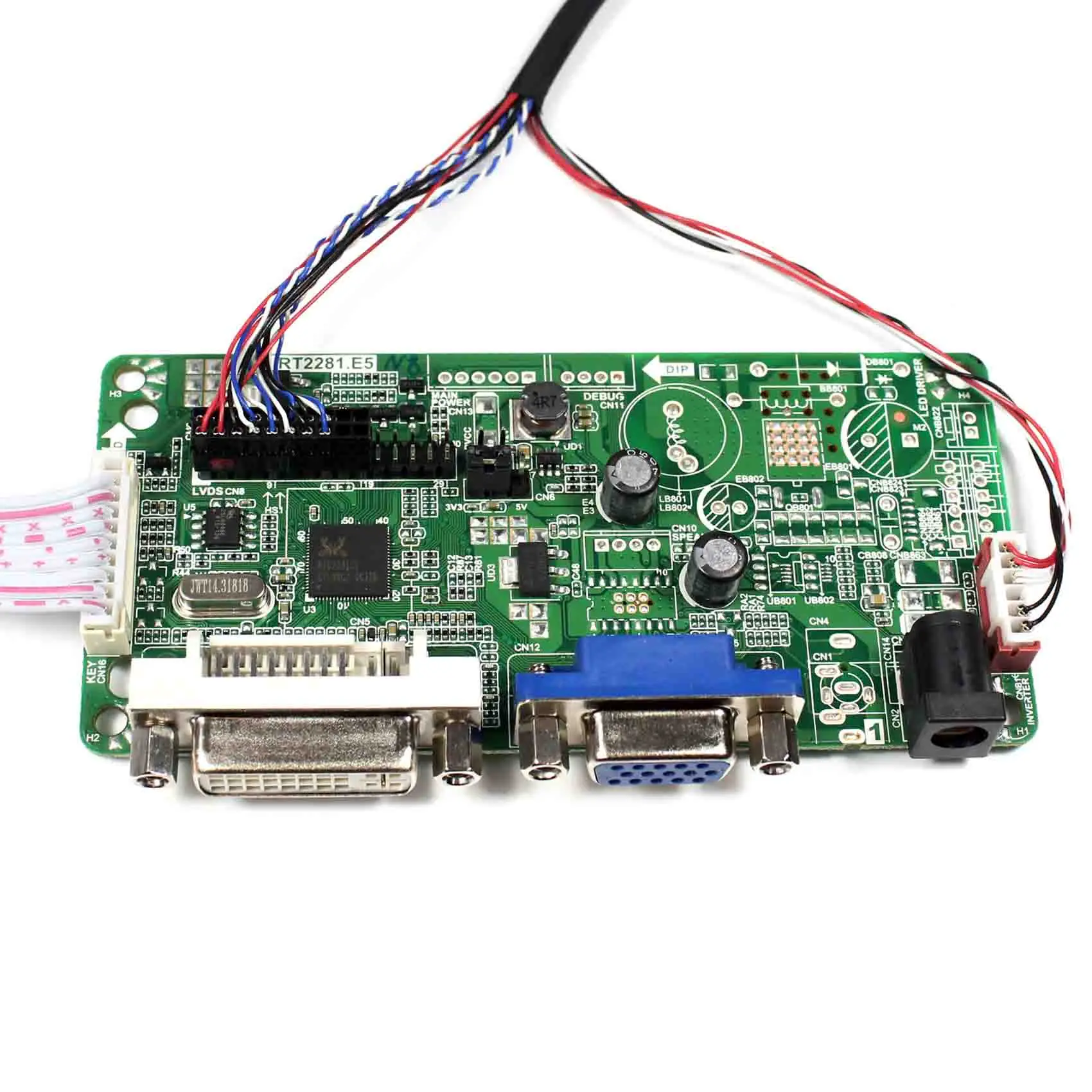 Плата контроллера ЖК дисплея DVI VGA RT2281 работает для 7 дюймовой яркости 1280x800