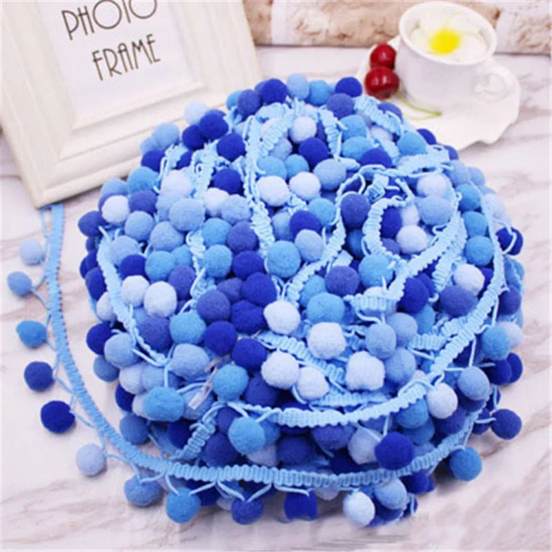 Lace Fabric Sewing Accessories Pompom Trim Pom Pom Decoration Tassel Ball Fringe Ribbon DIY Craft Accessories Material Apparel
