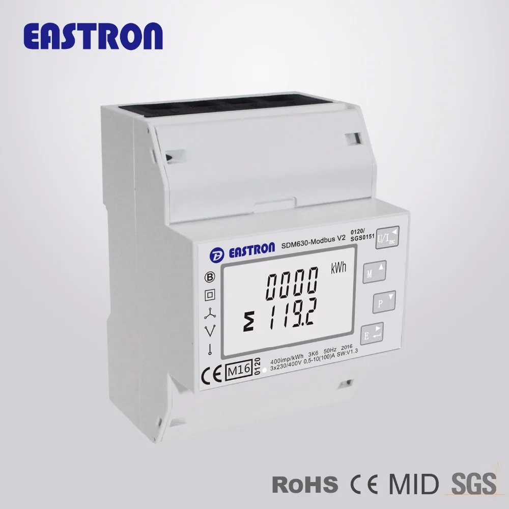 SDM630 Modbus V2 MID, многофункциональный анализатор мощности, 1p2w 3p3w 3p4w, modbus/импульсный выходной порт RS485, PV солнечная система доступна