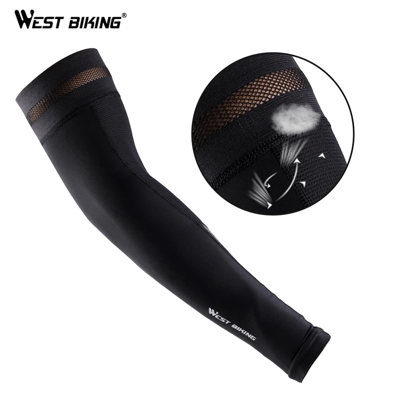 WEST BIKING, летние велосипедные гетры, дышащие, с защитой от ультрафиолета, для бега, фитнеса, баскетбола, пешего туризма, велосипедных нарукавников, 1 пара