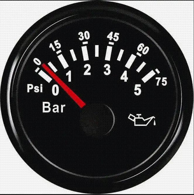 12 В/24 В 2 1/16 &quot52 мм 0 75PSI 5bar масла Давление Gauge метр с Подсветка для diesel судно
