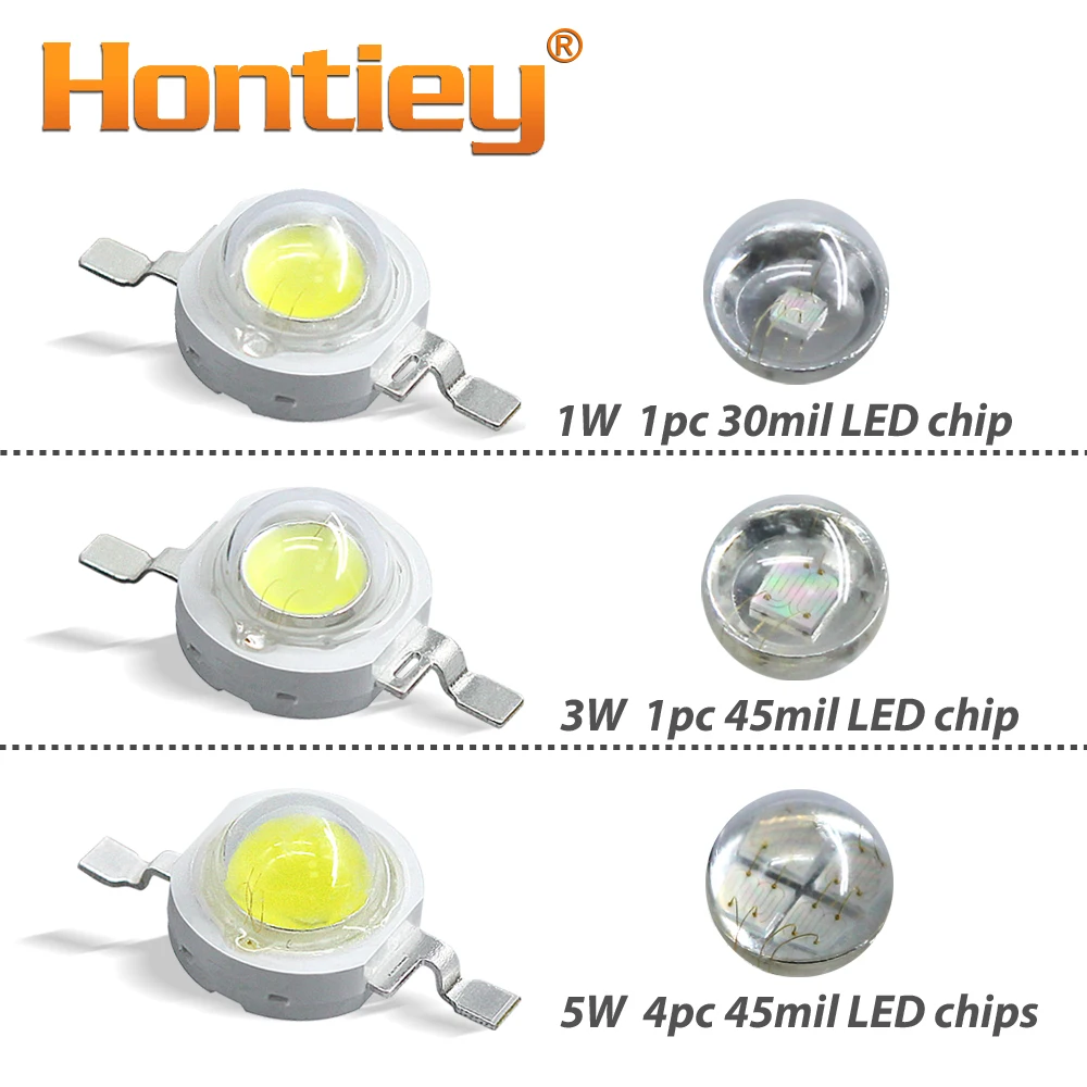 Hontiey High Power LED Cool Cold White Light 1W 3W 5W 10000K 20000K 30000K Integrated Bulb Chip Matrix Brightness DIY | Лампы и