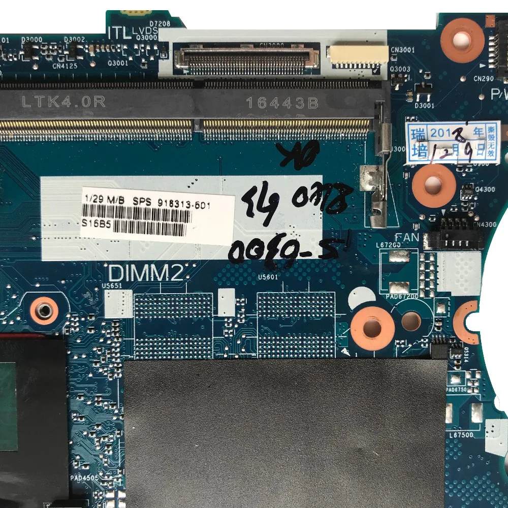 SZWXZY для ноутбука HP 840 850 G3 материнская плата с I5 6300U DDR4 918313 601 001 6050A2892401 MB A01 100%