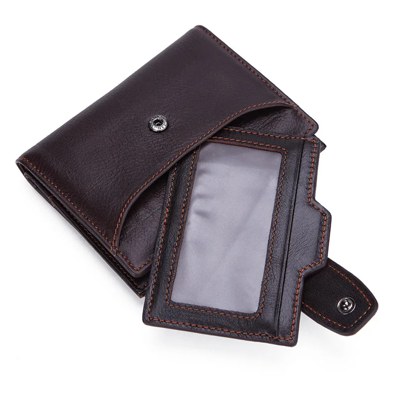 Кошелек GENODERN мужской винтажный из натуральной кожи короткий