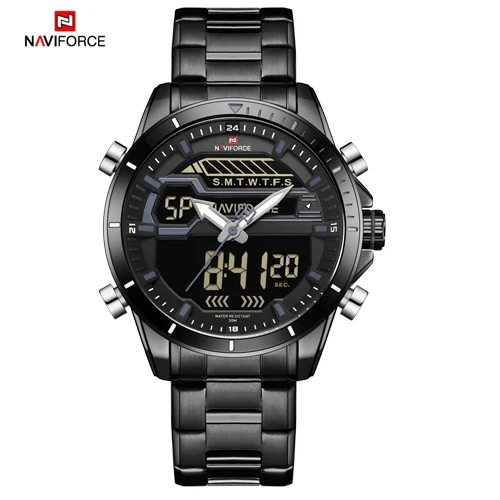B B GY NAVIFORCE Цифровые мужские часы Топ Военный бренд наручные часы для мужчин Авто Дата Led дисплей Saat водонепроницаемые мужские часы спортивные часы для мужчин - Цвет: B B GY