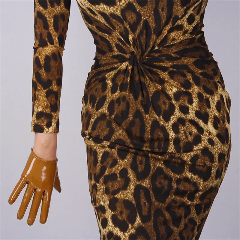 Patent Leather Brown 16 см короткие перчатки из лакированной кожи, имитирующая кожу, зеркальные Яркие Кожаные перчатки из искусственной кожи, ярко-желтый, ярко-желтый WPU120 - Цвет: Patent Leather Brown