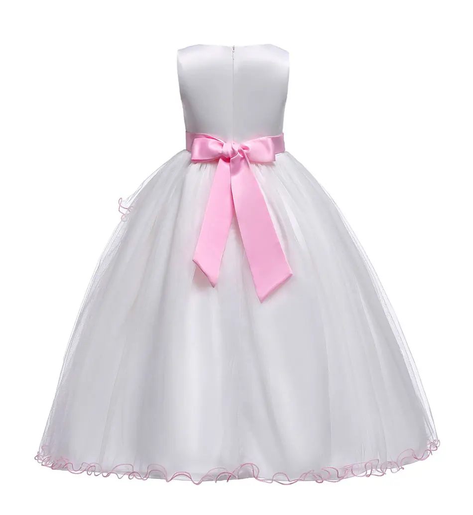 Teen girls lace Wedding gown Long elegant princess dress holiday ceremonial clothing sleeveless flower | Детская одежда и обувь