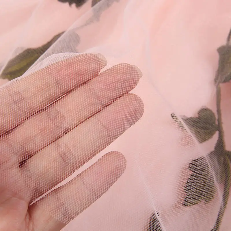 Летнее платье для девочек с вышитыми розами детское детская одежда сетчатые