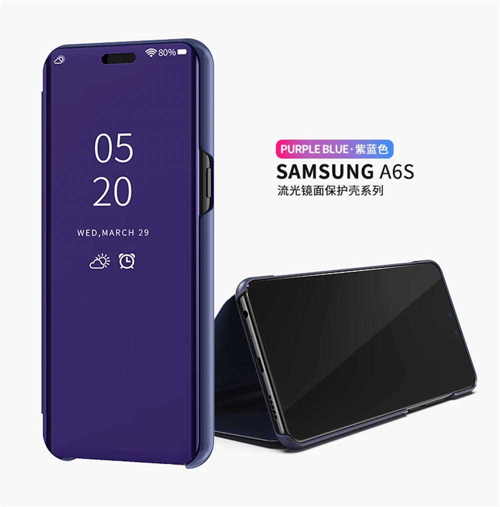 Зеркало Clear View смарт-чехол для samsung Galaxy J3 J5 J7 рro рrime On5 On7 откидная крышка для samsung J3 J4 J6 J7 J8