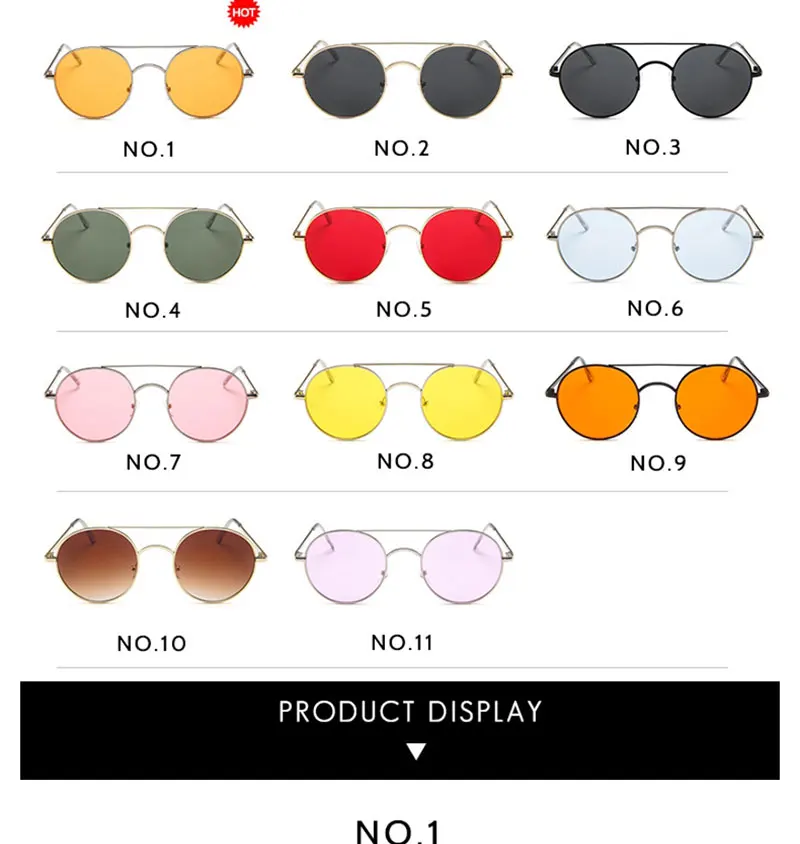 RBRARE Metal Round Frame Sunglasses Women Trend Retro Double Beam Sun Glasses Vintage Luxury Pink Ocean Lens Eyeglasses