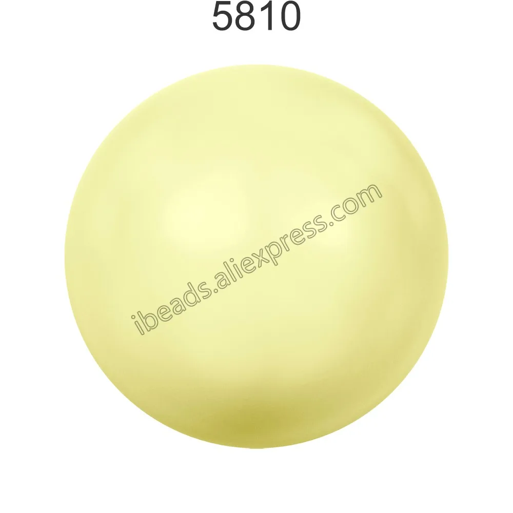 Pastel Yellow 945 Оригинальные кристаллы от Swarovski 5810 пастельных цветов, серия матовых жемчужин, полностью просверленные отверстия, сделай сам, свободные бусины, ювелирное изделие, фитинг - Цвет: Pastel Yellow 945