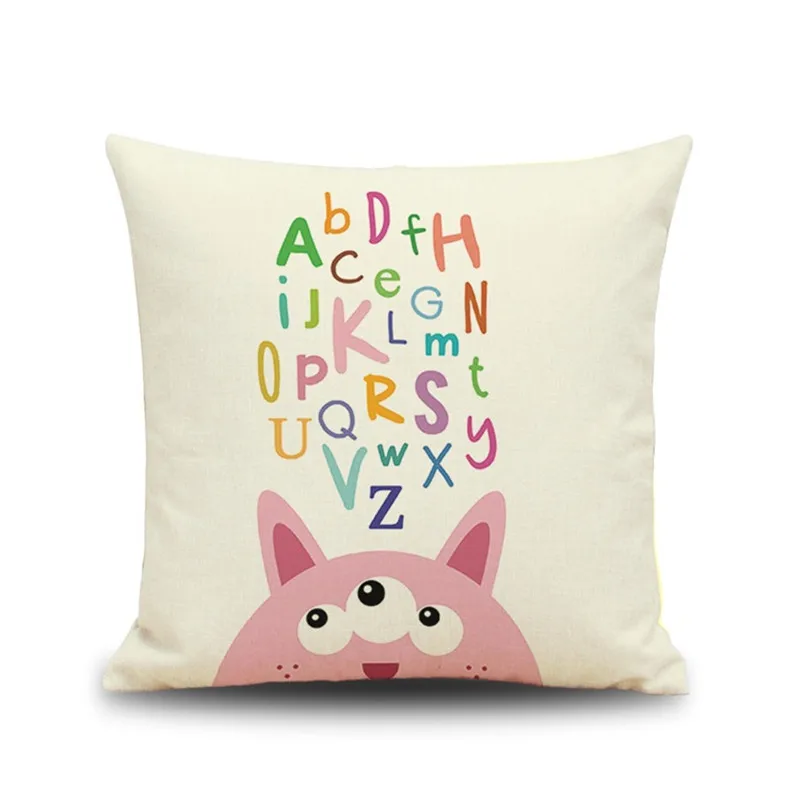 Алфавит сова кошка ситец белье Декоративные подушки охватывает использовать