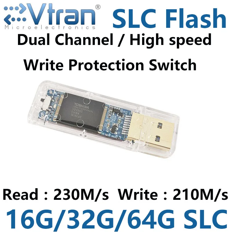 Прозрачный металлический чехол SLC для чтения/записи 220 Мб/с USB3.0 16 ГБ 32 64 USB3.0|USB