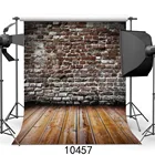Коричневый и серый цвет кирпичная стена деревянный пол фон для фотосъемки новорожденных портрет виниловые фотографические Фоны фотостудия Photophnoe
