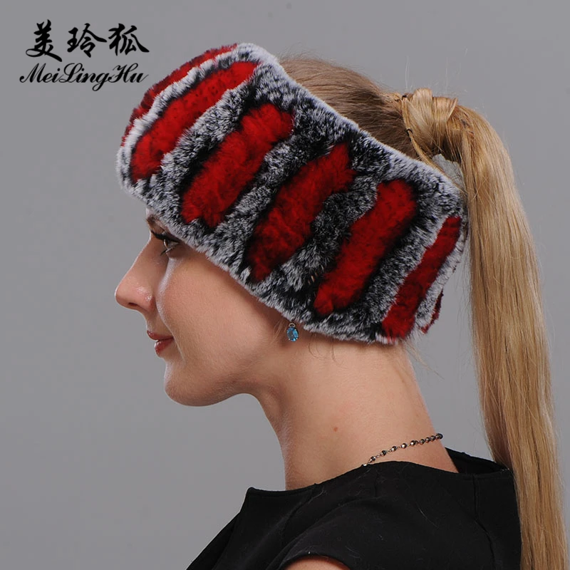 Женские шапки из натурального меха кролика рекс Зимний головной платок