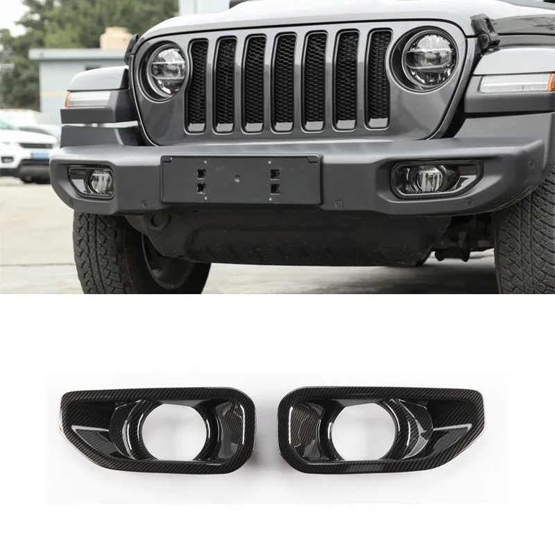 Шт. 2 шт. ABS передний бампер Foglight рамки крышка подходит для Jeep Wrangler JL 2018 автомобилей