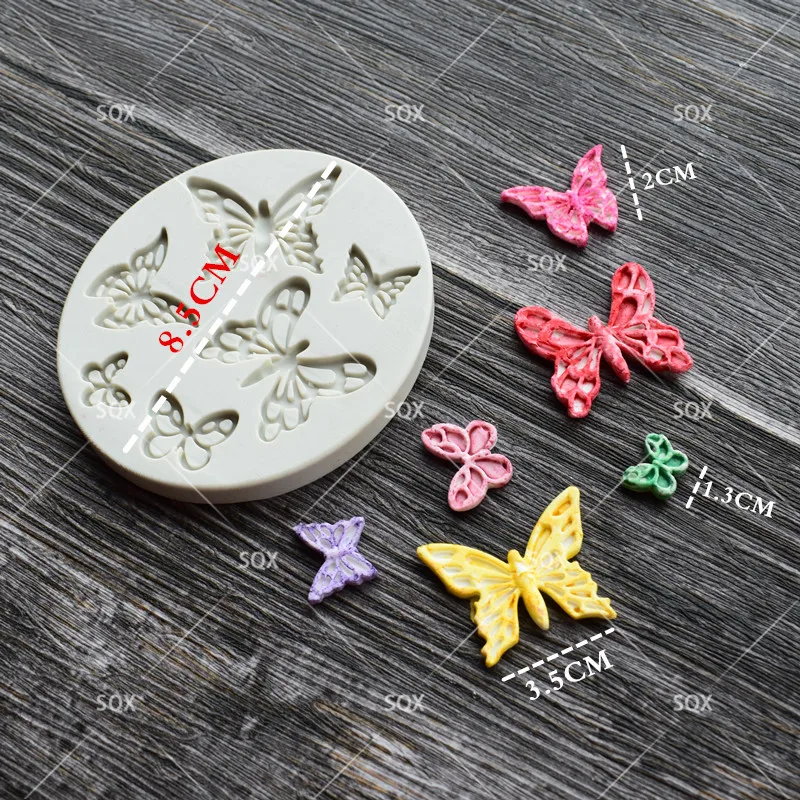 Новое поступление кружевами и украшением в виде бабочки силиконовые формы Fondant