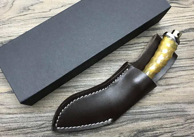 Новейший мини охотничий нож из дамасской стали многофункциональный для