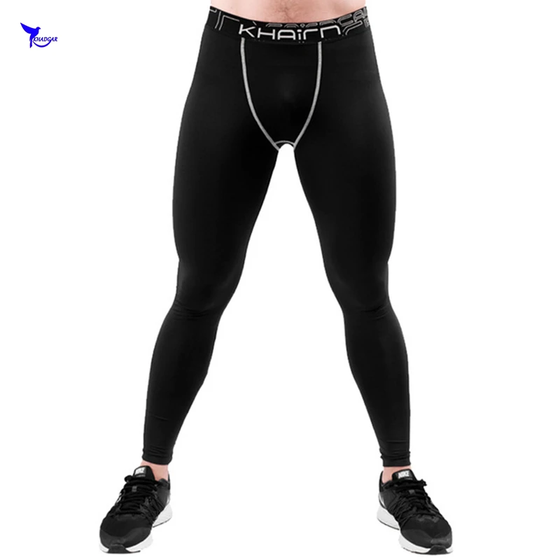 Summer Thin Breathable Running Tights Men Compression Jogging Pants Quick Dry Black Fitness Trousers Slim Fit Elastic Sportswear | Спорт и